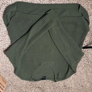 Green Ribbed Knit Sweater